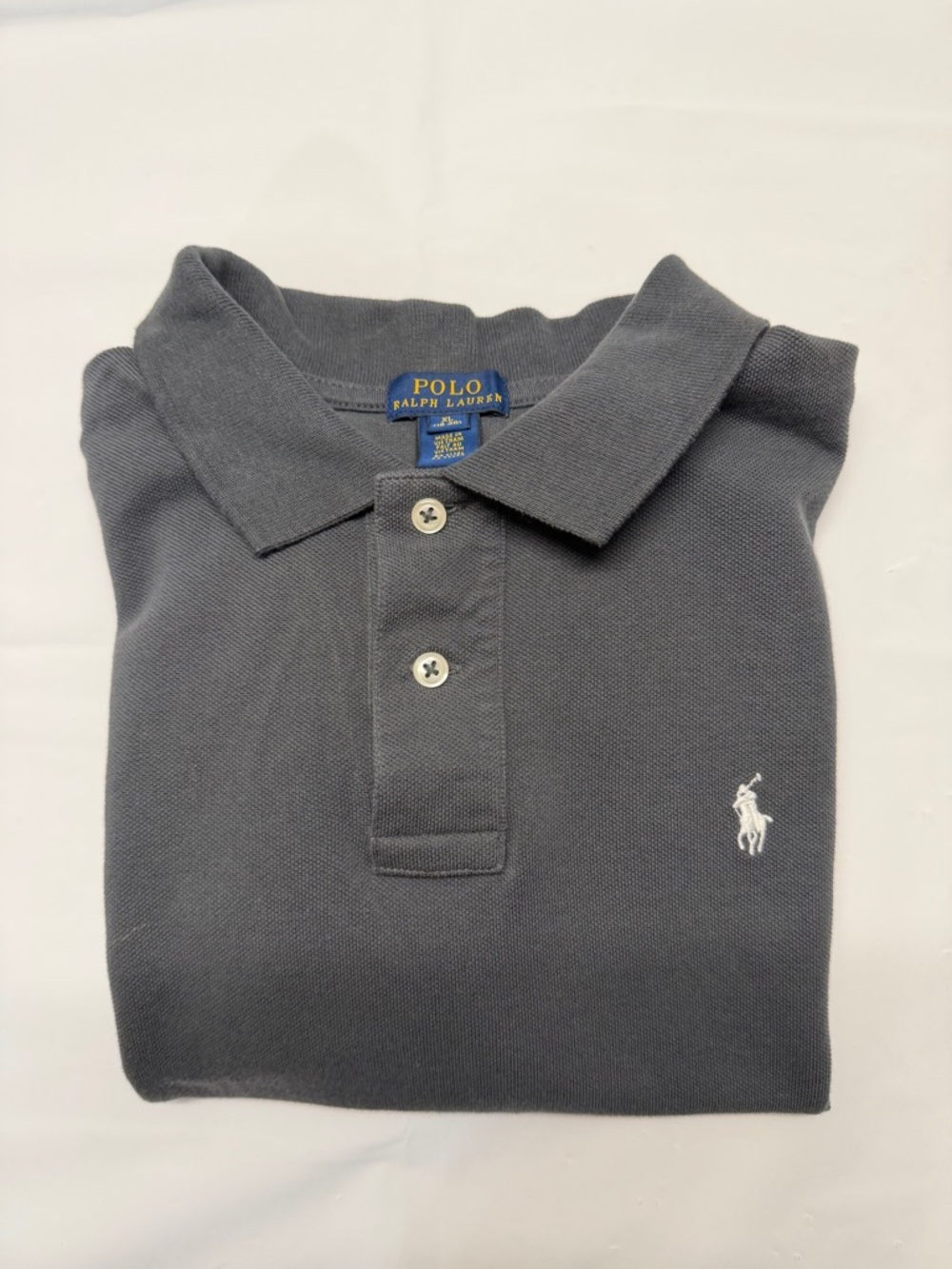 Polo by Ralph Lauren Men's Charcoal Gray Polo Shirt with White Pony